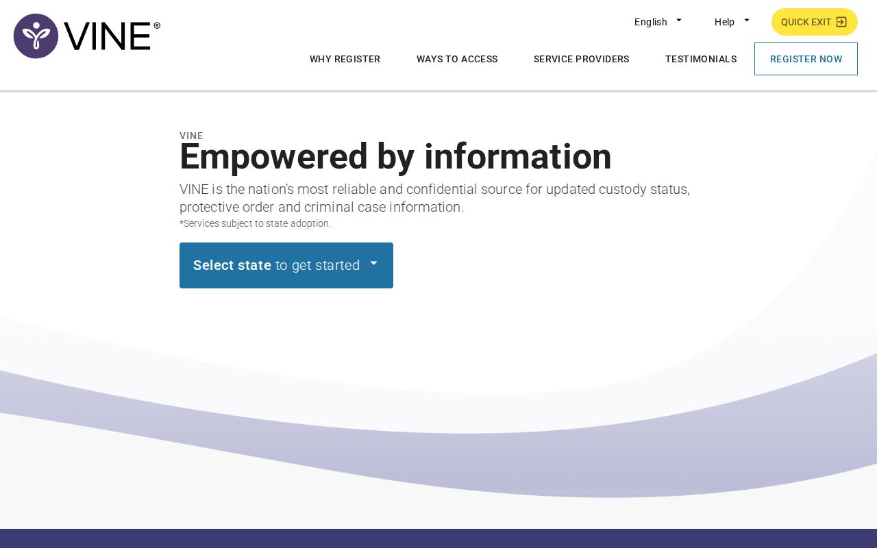VINELink state and person custody search interface