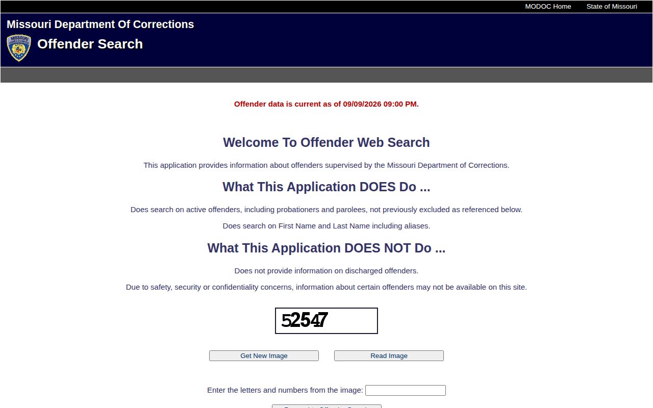 Missouri Department of Corrections offender search