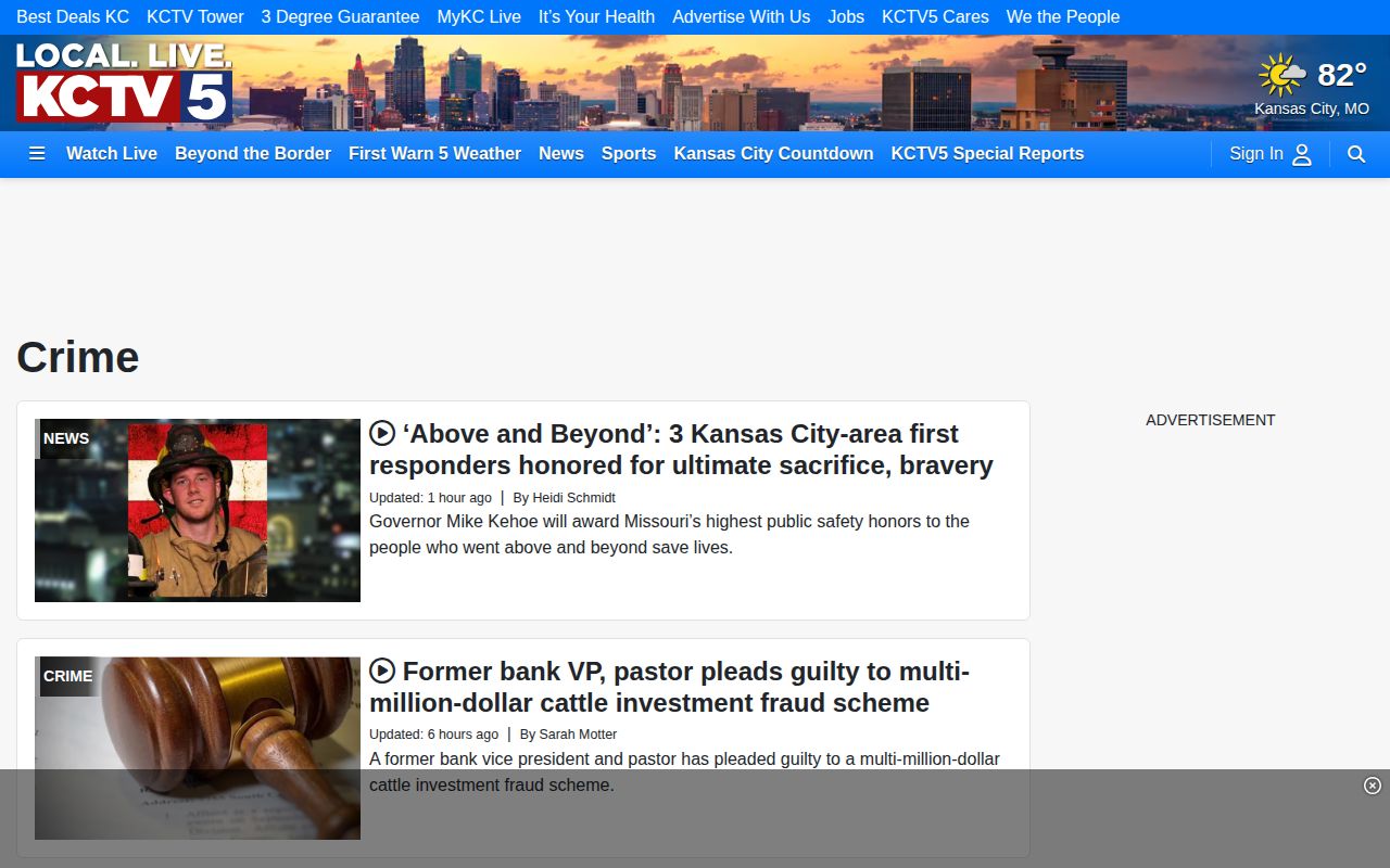 KCTV5 Kansas City crime news page used for selected arrest reporting